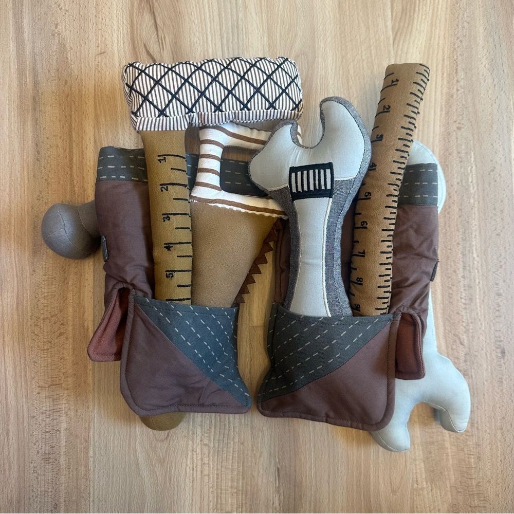 Land Of Nod Plush Stuffed Tool Belt Set - Picture 7 of 7